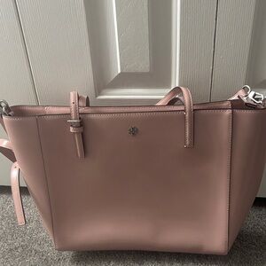 Troy Burch blush pink patent leather tote bag